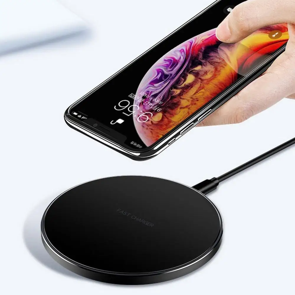 Беспроводное зарядное устройство Qi для iPhone 11 8 X XR XS Max QC 3,0 10 Вт быстрая Беспроводная зарядка для samsung S9 Note 9 S10 USB зарядное устройство
