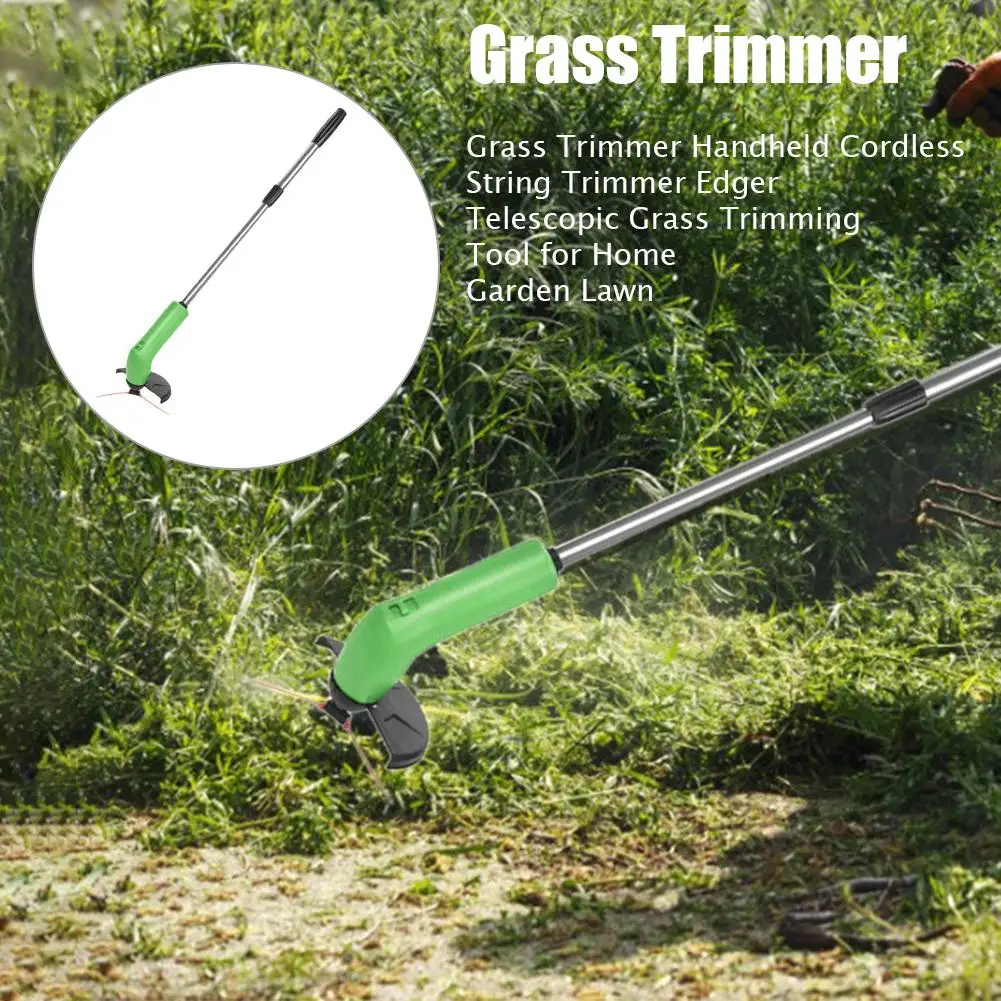 

2020 Grass Trimmer Handheld Cordless String Trimmer Edger Telescopic Grass Trimming Tool for Home Garden Lawn