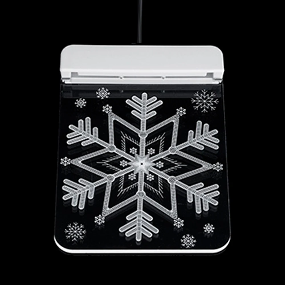 snowflake Светодиодный светильник на присоске 3D двери и окна Санта-Клаус колокольчики с фигуркой лося Рождественский светильник s светодиодный светильник-гирлянда s Снежинка новогодний экономичный - Цвет: snowflake