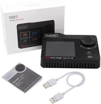 

ToolkitRC M8S Battery Balance Charger Discharge Color Screen 400W 18A DC Output for 1-8S Lipo LiHV Life Lion NiMh Pb