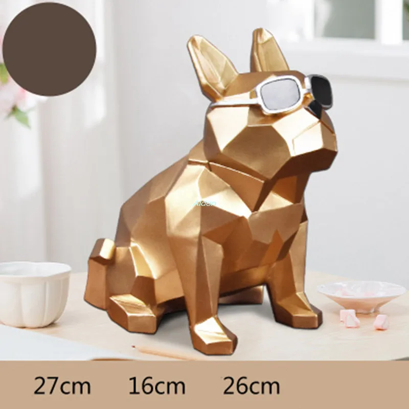 Розовый 1" Животное моделирование Искусство ремесло украшения дома бульдог Canis Lupus ознакомительный компаньон собака креативный подарок Смола 28 см Z2479 - Цвет: Розовый