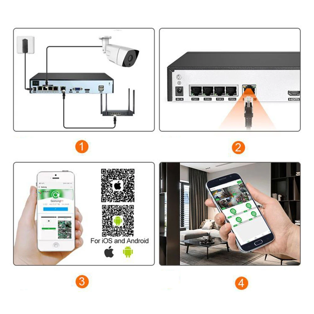 4CH 3MP Открытый водонепроницаемый комплект H.265 POE ip-камера системы видеонаблюдения безопасности NVR комплект видеонаблюдения сигнализация видео P2P 20 м энтернет кабель