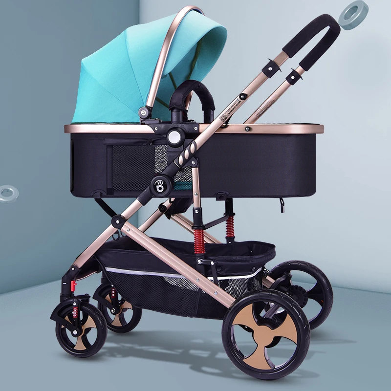 blue standard Салли коляска складной двусторонний амортизатор 4 пневматических колеса для ребенок колеса для ребенка - Цвет: blue standard