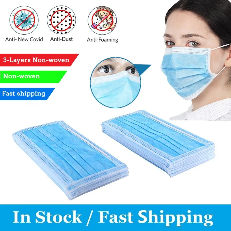 

50 /100 Pcs Profession Medical Mask Medical Surgical 3-Ply PM2.5 N95 Nonwoven Disposable Elastic Mouth Soft Breathable Face Mask