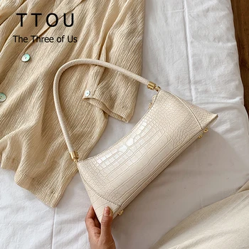 

Fashion Alligator Print Pu Leather Women Shoulder Bags Solid Color Zip Messenger Pack Quality Bolsa Feminina Retro Totes Purse