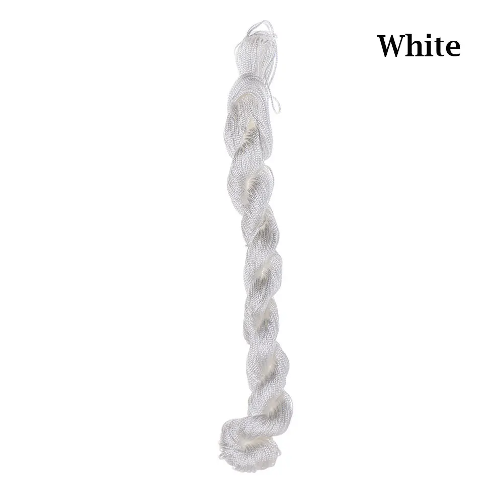 1 шт. 1,0 мм нейлоновый шнур с нитью, бисероплетение, детское жевательное ожерелье, китайский узел, макраме, подвески, плетеная струна, мягкий Атлас - Цвет: Белый