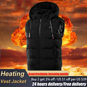 Outdoor USB Heating Vest Jacket Winter Flexible Electric Thermal Clothing Waistcoat Fishing Hiking Warm Clothes Men and Women 1