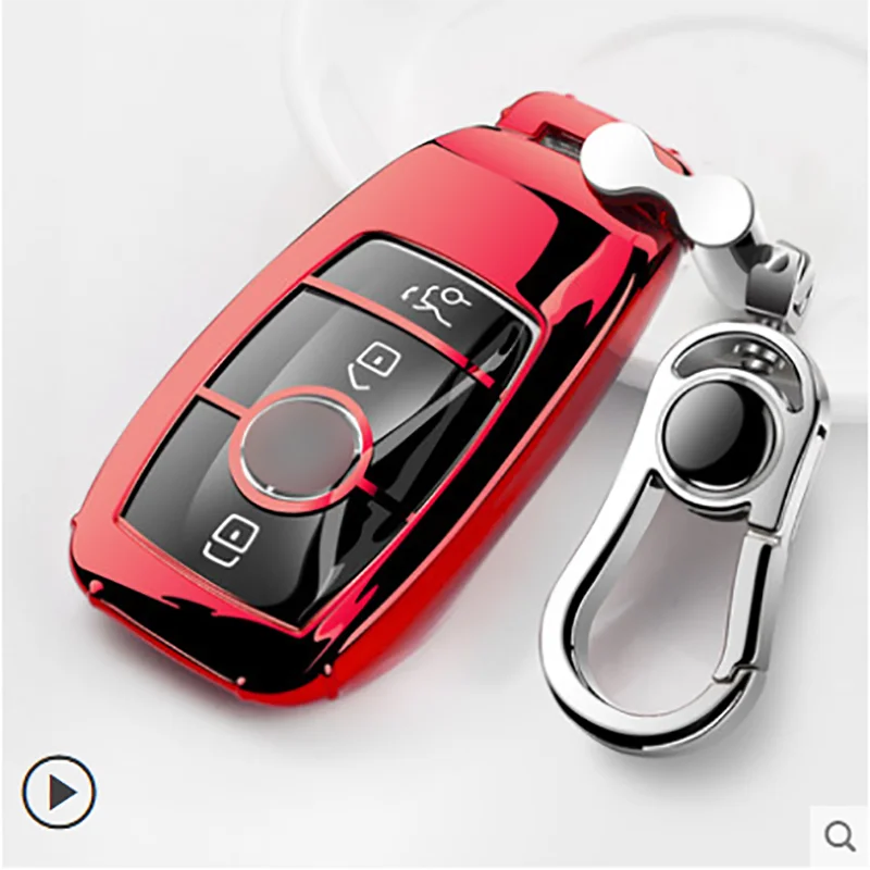 Hight quality Tpu Car Key Cover Case Shell Bag Protective Key Ring For Mercedes Benz E Class W213 S class Accessories - Название цвета: red