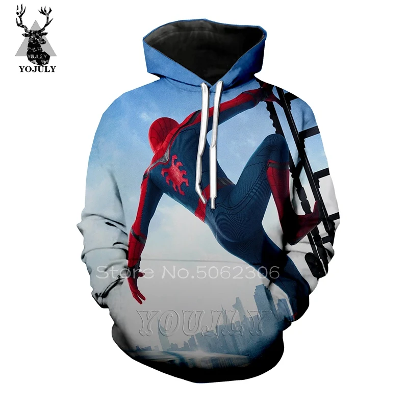 Человек-паук толстовки off white Мужская толстовка фильм 3d принт Marvel супергерой хип хоп Уличная пуловер странные вещи A76 - Цвет: 7