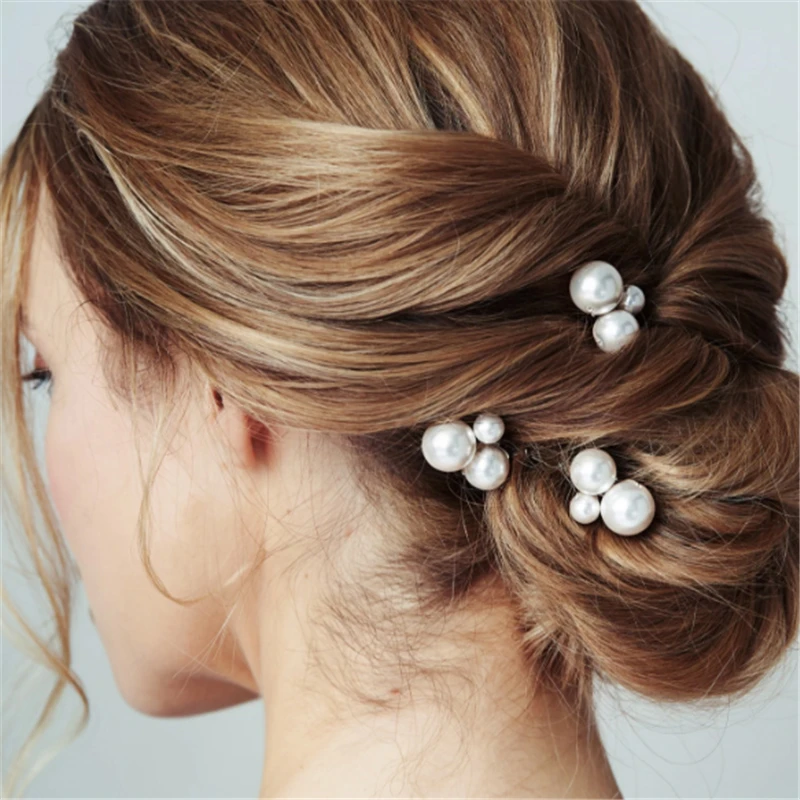Women Simulated Pearl Hairpin Stick Wedding Bridal Crystal Hairpin U Shaped Hair Clip Hair Accessories Hairstyle Tools jewelry accessories hair accessory hair clip hair headdress hair stick bridal headwear pearl hairpins