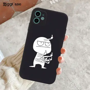 Funny Man Phone Case For iPhone 11 12 13 Pro Max mini Middle Finger Cases For iPhone 7 8 Plus X XR XS Max Soft Back Cover 15