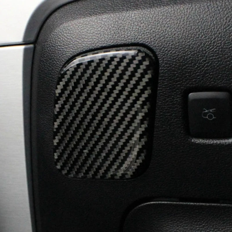 Carbon Fiber Driver'S Side Glove Box Button Decoration Cover Trim Sticker for Ford Mustang Auto Accessories