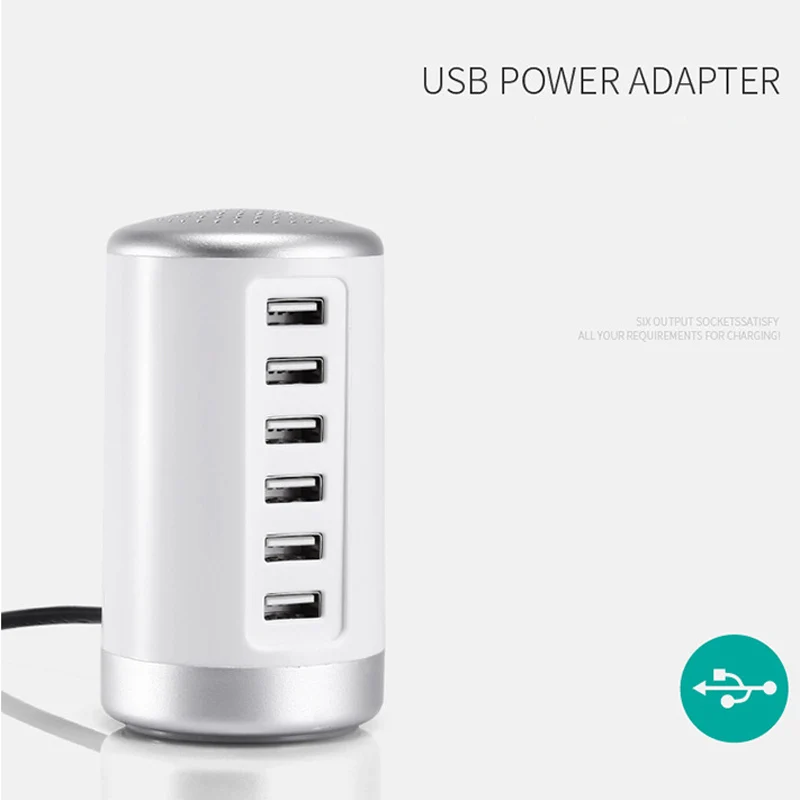Универсальное usb-зарядное устройство, 6 портов, зарядная станция, настольный адаптер питания для путешествий, быстрая зарядка, зарядная док-станция