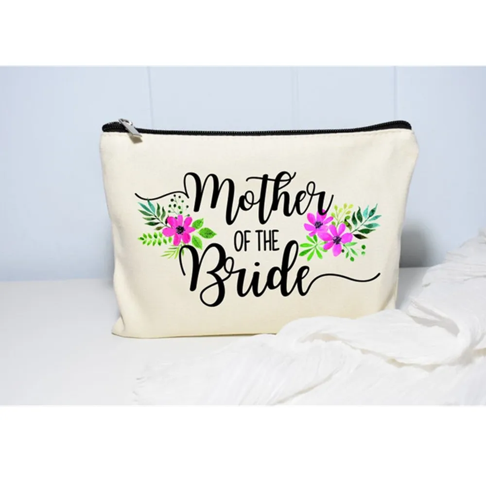 

Mother of the groom Cosmetic bag Gift personalize floral Bridesmaid Makeup Bag wedding gift bridal party decoration Toiletry Bag