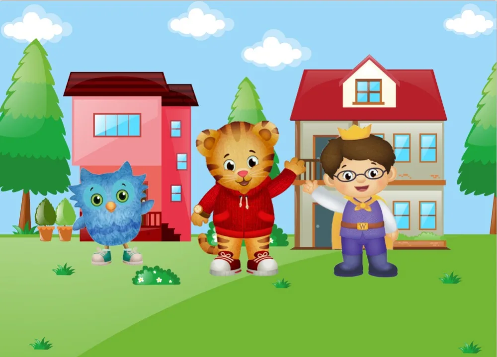 7 X5Ft Daniel Tiger Quarter Green Garden House Custom Photo Studio Sfondo Vinile 220Cm X 150Cm