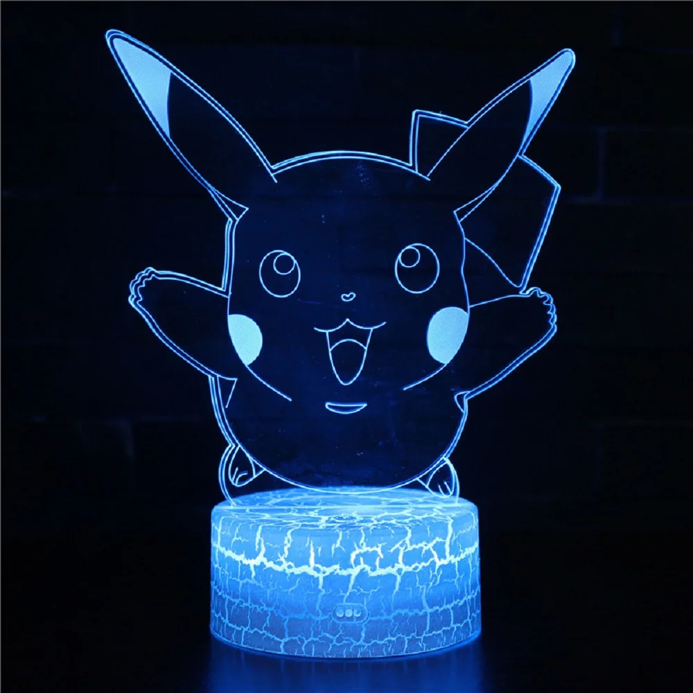 3D USB акриловый ночной Светильник Покемон s Настольный безделушки светодиодный светильник настольные лампы для спальни офисный Декор подарок красочная лампа орнамент - Цвет: A12