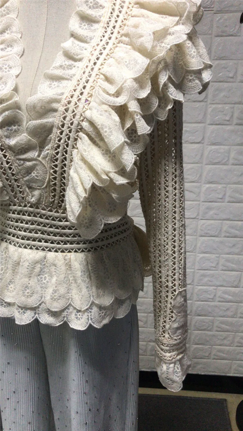 Zim Runway дизайнерские Топы женские весенние элегантные открытые кружевные блузки женские розовые/бежевые