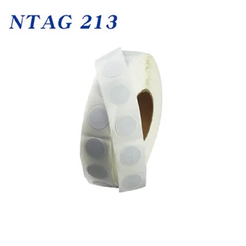 

13.56MHz NFC Tag Stickers Labels Ntag 213 RFID Diam. 25 mm NFC NTAG213 Sticker Label Tag for all NFC phones ISO14443A 100pcs/lot
