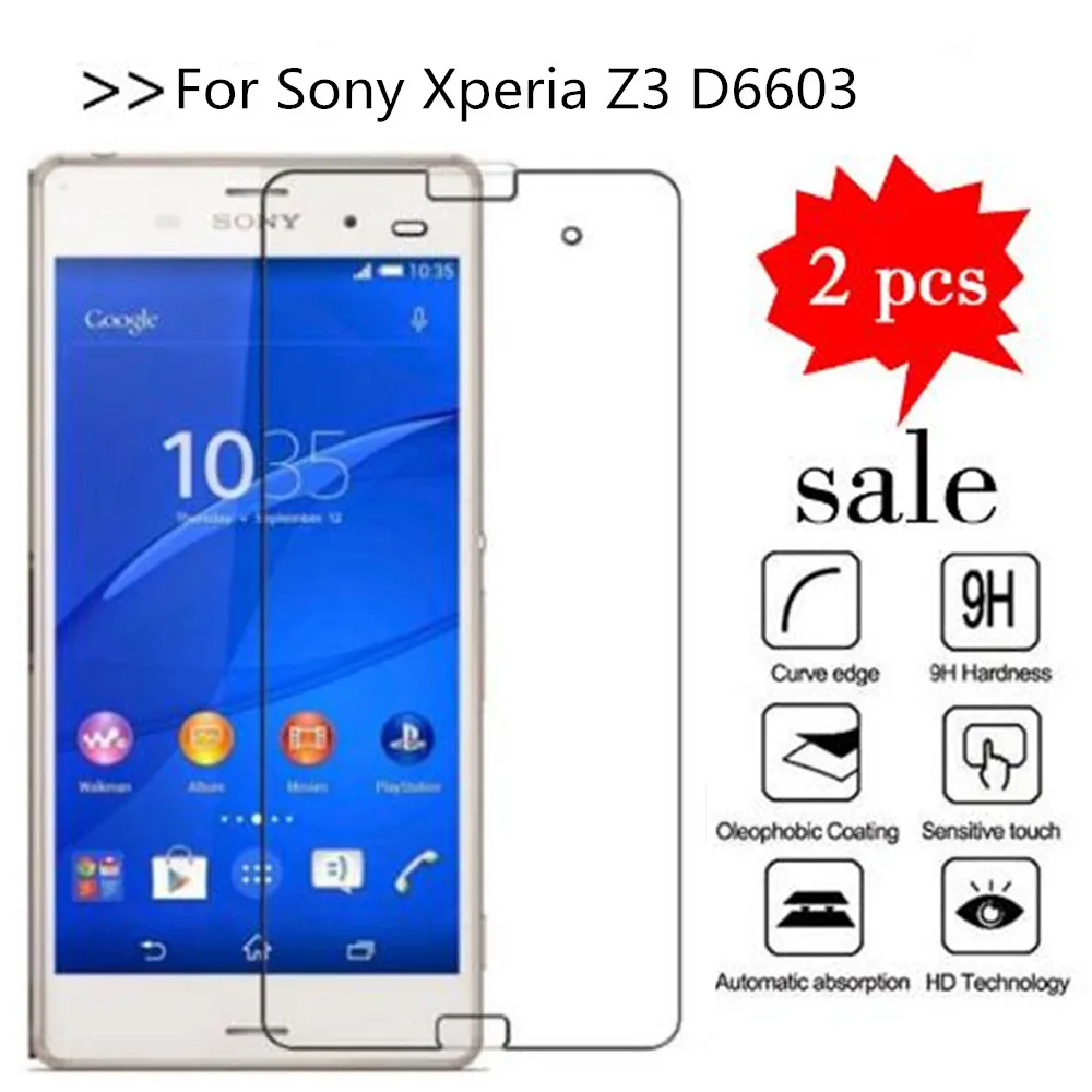 2 шт стекло для sony Z3 протектор экрана закаленное стекло для sony Xperia Z3 D6603 D6653 защитная пленка