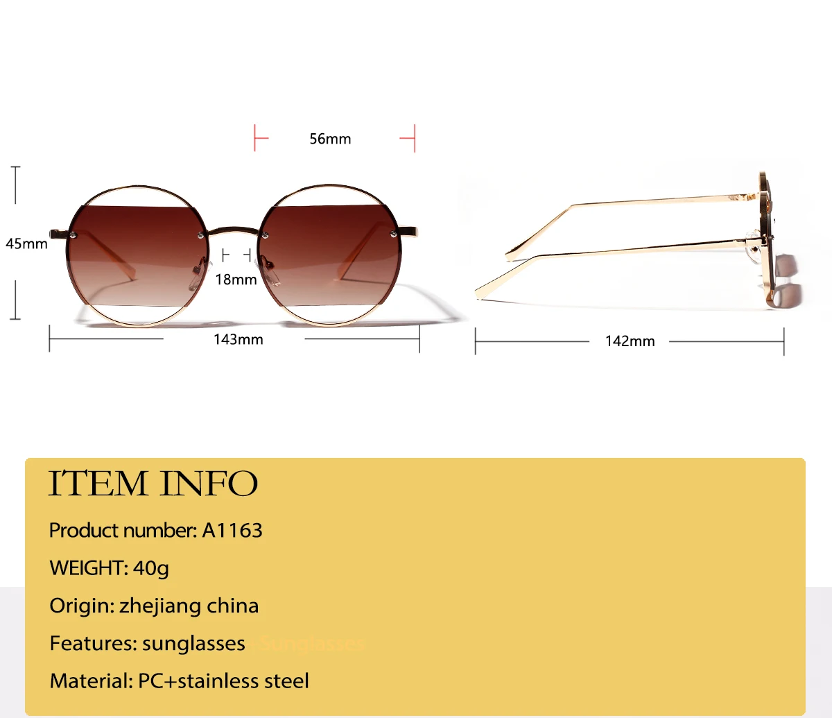 unique sunglasses Stylish round gradient color hollow lenses Ladies fashion sunglasses
