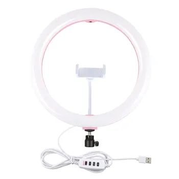 

11.8 Inch 30cm RGB Dimmable LED Ring Photography Light Selfie Fill Light with Cell Phone Clip Selfie Photography Tripod