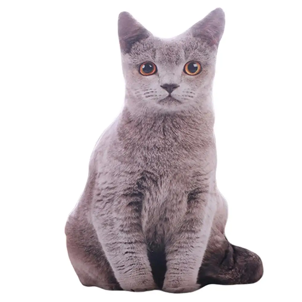 50 см 3D подушка для кошек Милая кошка моющаяся плюшевая мягкая подушка детская игрушка подушка для дивана украшение дома расслабит шею - Цвет: Темно-красный