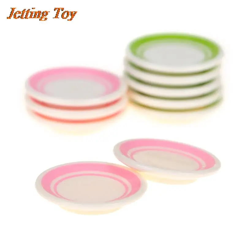 5Pcs/Set Kitchen Toys Doll house Colorful Dinner Plates Doll Durable Mini Food Dishes Tableware Miniature House Accessories