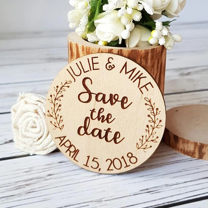  Personalized Calendar Wooden Save the Date Magnets Rustic Wooden MagnetsFridge Magnet Wedding Invit - 4000129263730
