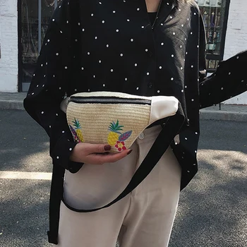 

LJL-Women's Bag Straw Bag Fashion Strap Waist Bag Beach Pockets Handbags Pockets Messenger Bag Shoulder Bag