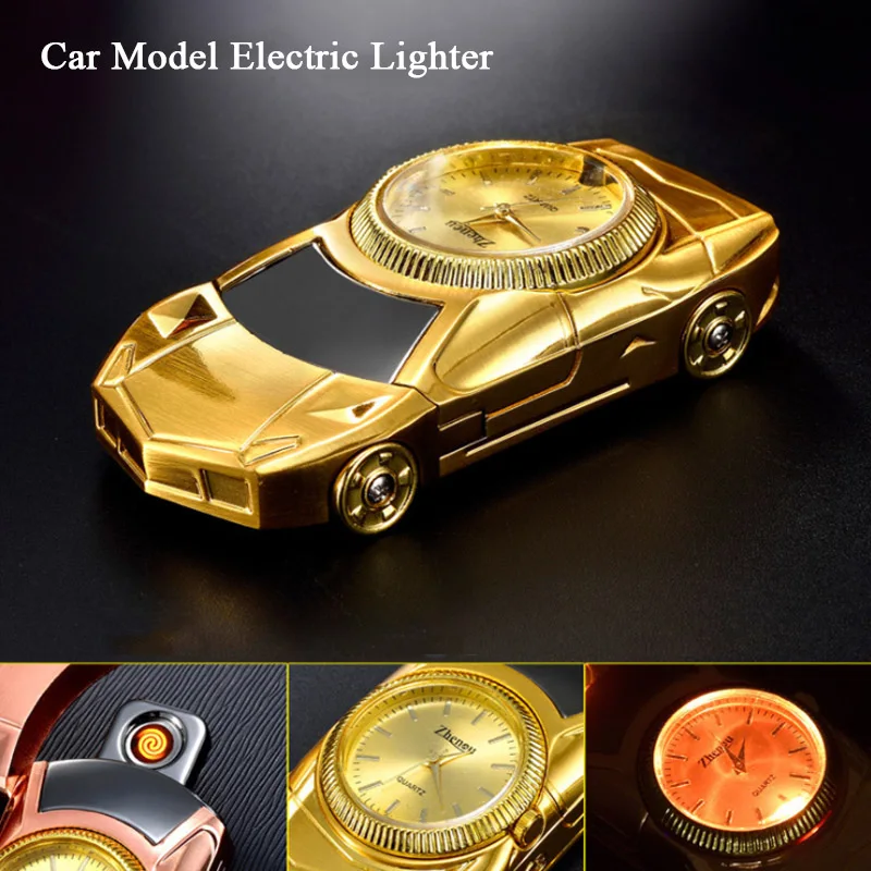 

Zinc Alloy Car Model Watch Lighter Isqueiro Eletrico Gadgets For Men Rechargeable Cigarette USB Lighter Dropship Suppliers