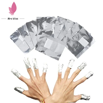 

50Pcs/100PCS Aluminium Foil Remover Wraps Nail Polish Remover Cotton Wipes Soak Off Acrylic UV Gel Remover Cleaner Paper