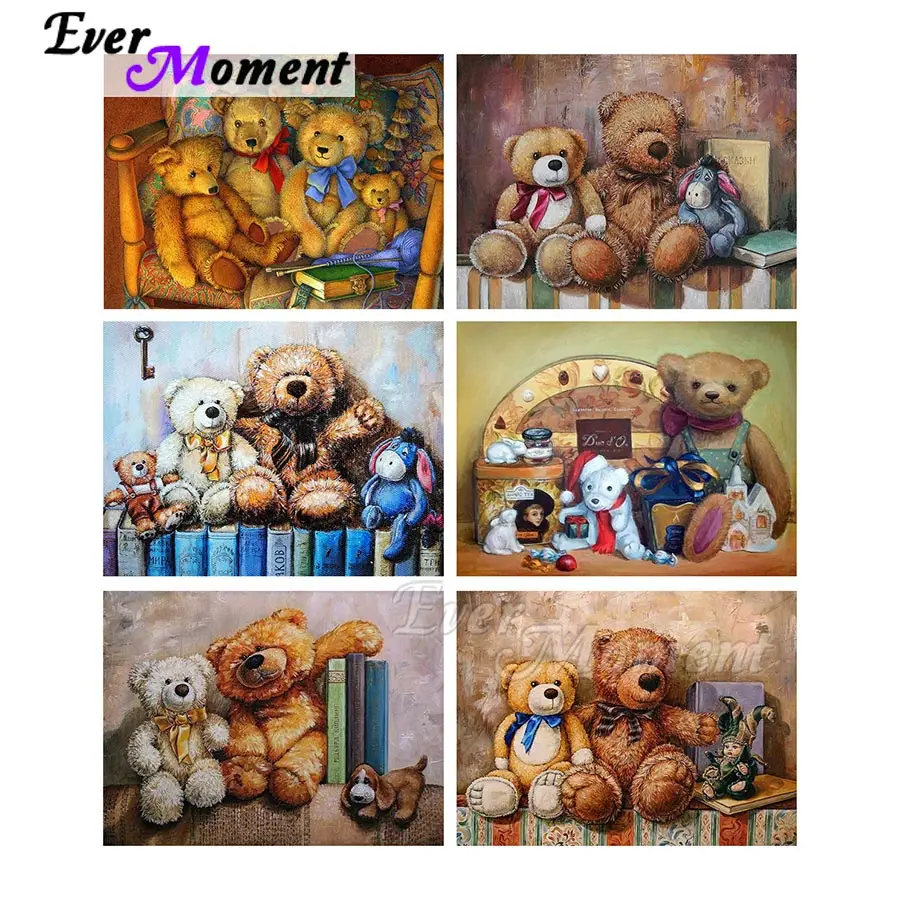 Картина из страз Ever Moment с изображением милого медведя квадратная вышивка для