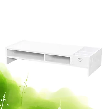 

48CM Monitor Increased Shelf Office Desk Storage Finishing Rack Computer Base Bracket(White)