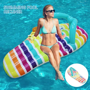 

150*75cm Inflatable Flip Flop Float Pool Air Mattress Swimming Pool Beach Lounger Floating for Adult Bed Ride-on Pool Party Toys
