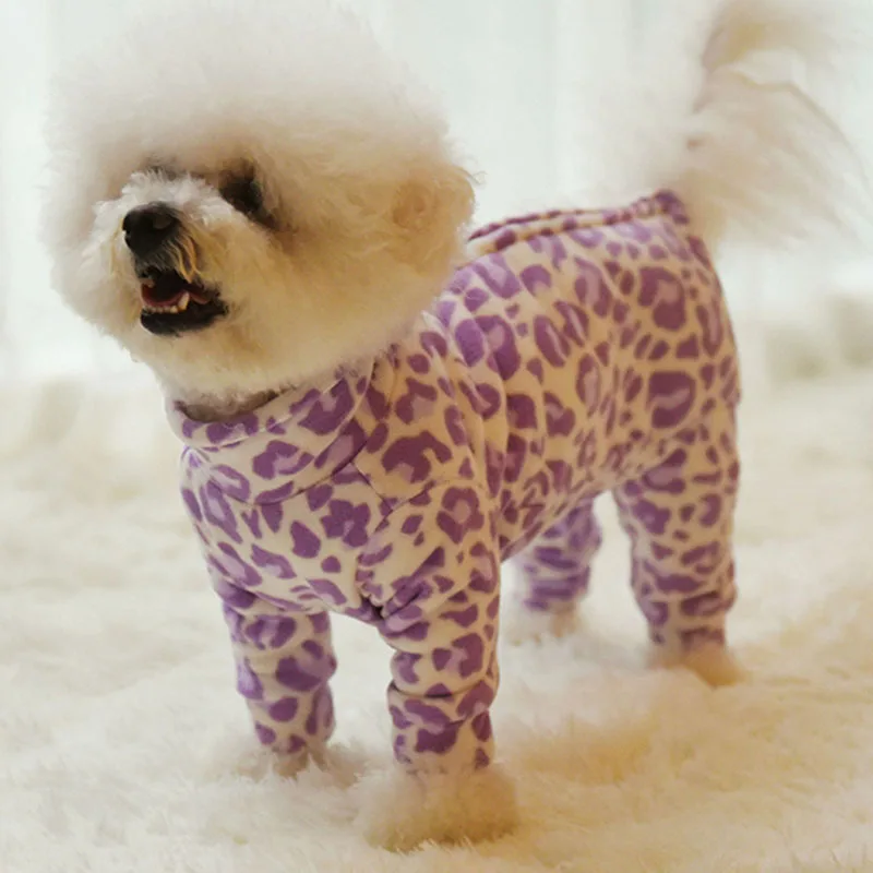 

Pet Dog Winter Clothes Warm Thicken Fleece Jacket Puppy High Neck Jumpsuit For Small Dogs Protect Belly Pajamas Chihuahua Coat