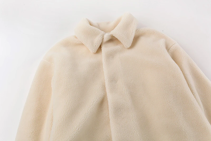 CHICEVER повседневные свободные женские пальто из овечьей шерсти воротник с