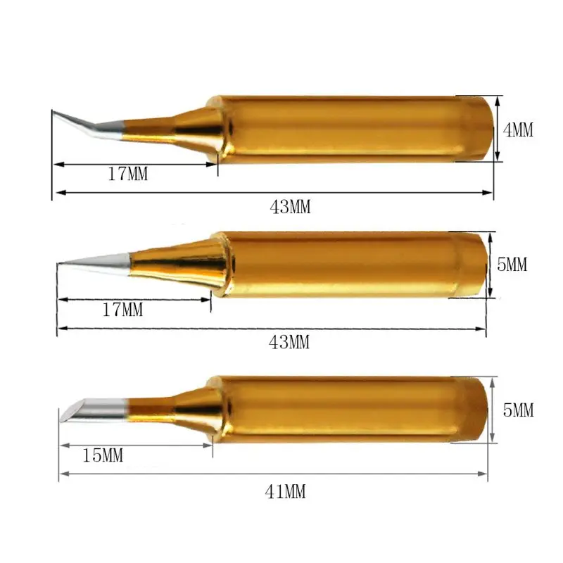 Золотой цвет бессвинцовый наконечник паяльника внутренний нагрев Замена для 936 паяльных станций
