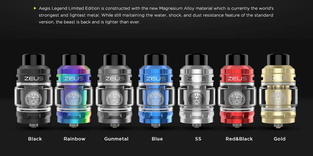 Zeus subohm Танк Geekvape Zeus sub Ом бак 2 мл/5 мл распылитель сетка катушки и Предварительно Построенная катушка 810 капельного наконечника против zeus x fit aegis legend