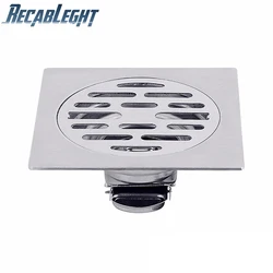 Stainless Steel Floor Drain Square Bathroom Drain Water Quickily Waste Hair Trap Wet Shower Washing Machine Drain  Accessories