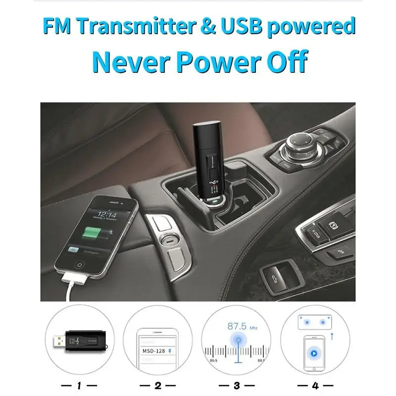 2 в 1 fm-передатчик Автомобильный Bluetooth 5,0 приемник USB FM модулятор портативный 3,5 мм AUX аудио музыкальный плеер громкой связи адаптер вызова