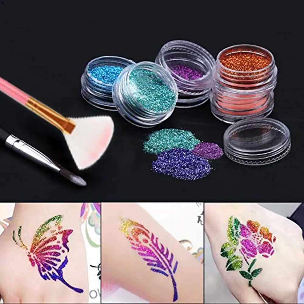 30 Colors Set Flash Diamond Shimmer Glitter Powder For Temporary Tattoo Kids Face Body DIY Nail Body Painting Art Makeup Tool