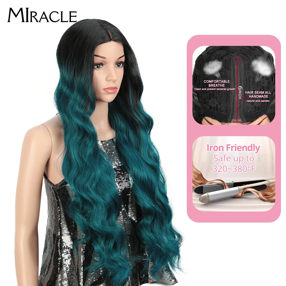 Miracle Synthetic Water Wave Lace Part Wig For Black Women  Lolita Wig 28