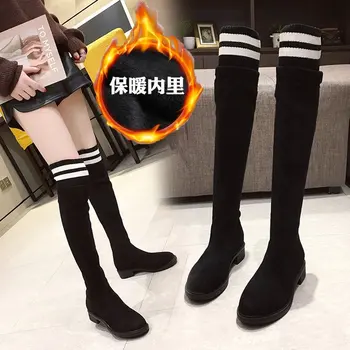 

Long Boots Female Over The Knee 2019ins Joker Elastic Force Thin And Thin Boots Thick With Socks Boots