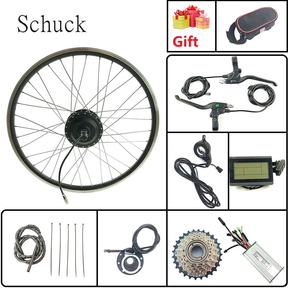 

Schuck Ebike Conversion Kit 48V500W rear rotate flywheel Electric Bicycle hub Motor with LCD3 Display with spoke and rim