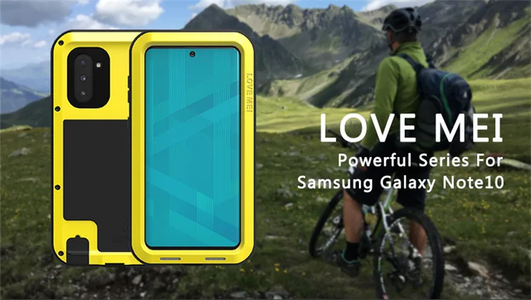 Мощный чехол Love Mei для samsung Galaxy Note 10/Galaxy Note 10 Plus, противоударный металлический алюминиевый чехол+ посылка