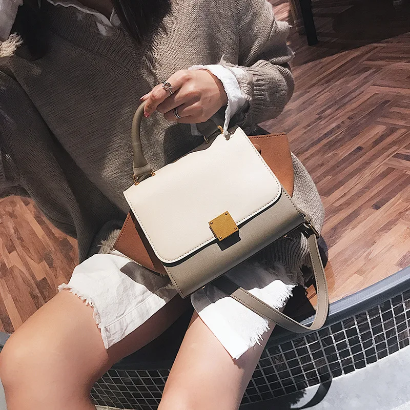 

New frosted contrast wing bag for autumn and winter 2019 Korean single shoulder diagonal portable women's bag
