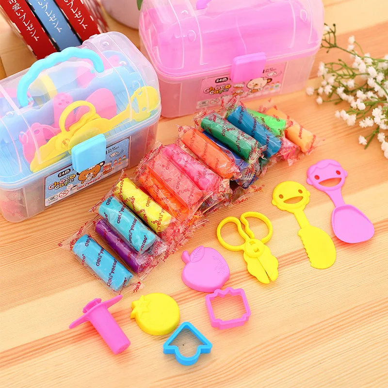 

Deli 7021 Colored Plasticine 24 Color Students Children Handmade DIY Colored Clay Toy Set Safe