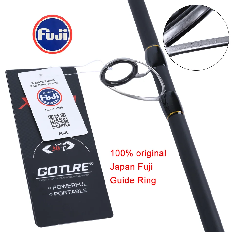 Japan FUJI Guide Ring Fishing Rods 2.1m-3.6m Portable Carbon Spinning  Casting Fishing Travel Rod M MH ML FAST Rod With Tube Bag Black  Casting-1.98m-MH