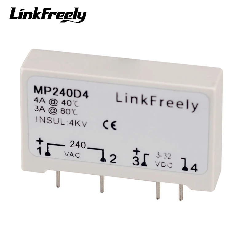MP240D4 10 шт. SPST PCB твердотельное реле 4 Pin DC AC PLC SSR 24V-280VAC выход в 3V 3,3 V 5V 12V 24VDC релейный модуль реле напряжения