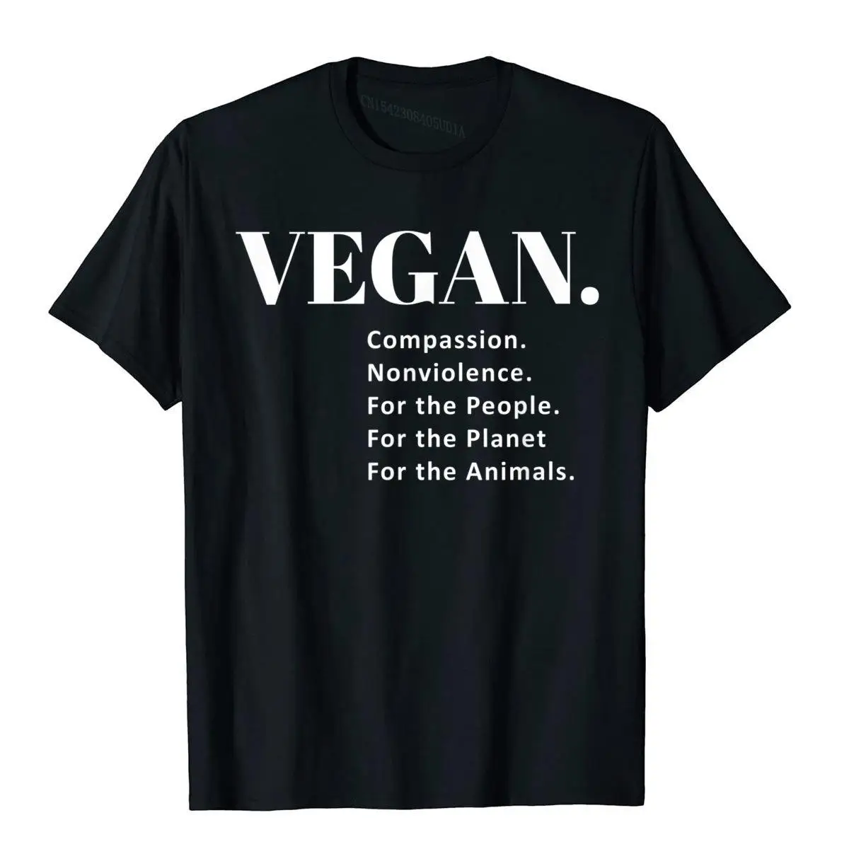 Vegan. Compassion. Nonviolence. For the Animals T Shirt__B12855black